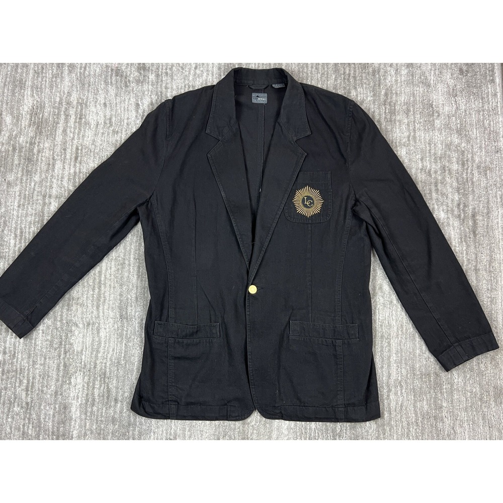 Lizwear Blazer Womens 12P Black Crested Gold Button‎ Academy Collegiate Jacket